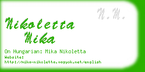 nikoletta mika business card